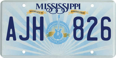 MS license plate AJH826