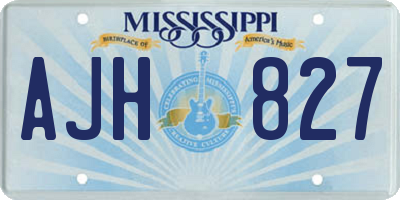 MS license plate AJH827