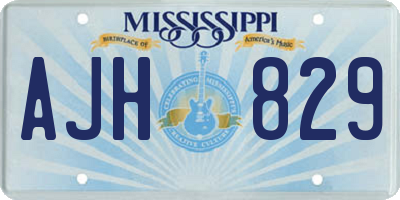 MS license plate AJH829
