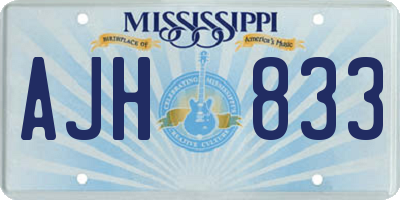MS license plate AJH833