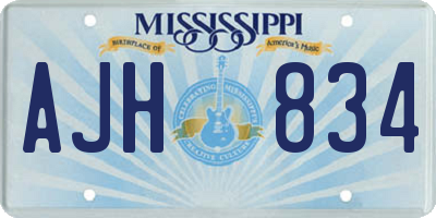 MS license plate AJH834