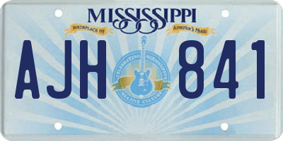 MS license plate AJH841