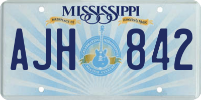 MS license plate AJH842