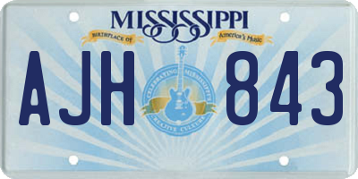MS license plate AJH843