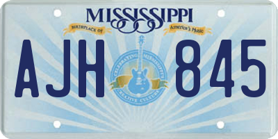 MS license plate AJH845