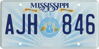 MS license plate AJH846