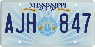 MS license plate AJH847