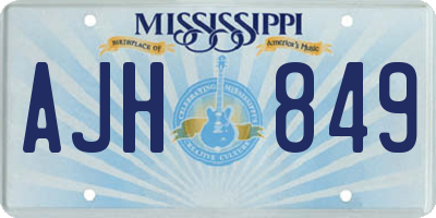 MS license plate AJH849