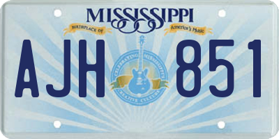 MS license plate AJH851