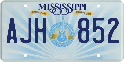 MS license plate AJH852