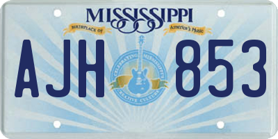 MS license plate AJH853