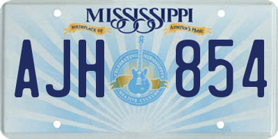 MS license plate AJH854
