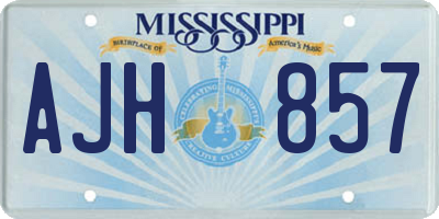 MS license plate AJH857