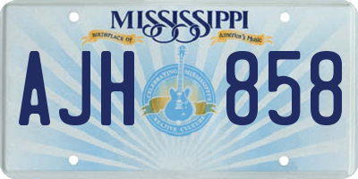 MS license plate AJH858