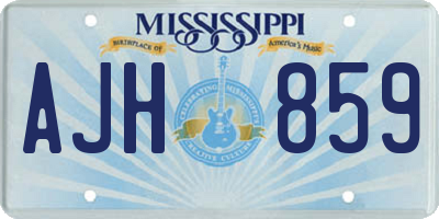 MS license plate AJH859