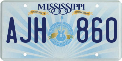 MS license plate AJH860