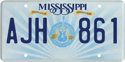 MS license plate AJH861