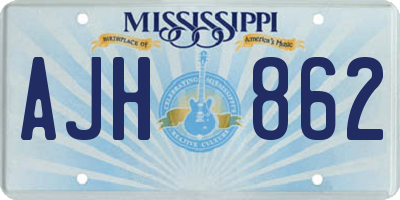 MS license plate AJH862