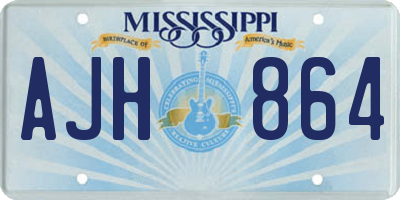 MS license plate AJH864