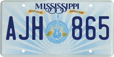 MS license plate AJH865