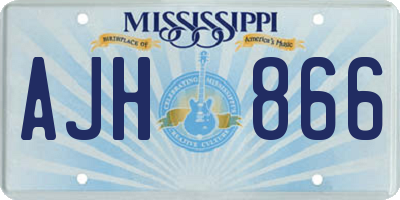 MS license plate AJH866