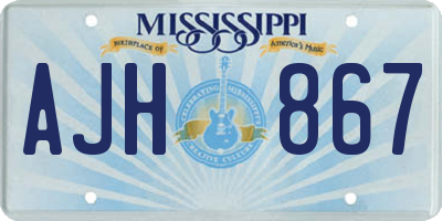 MS license plate AJH867