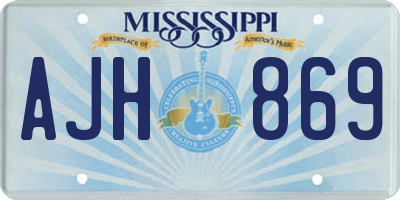 MS license plate AJH869