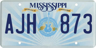 MS license plate AJH873