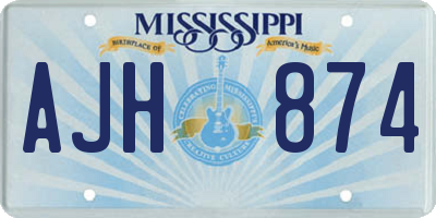 MS license plate AJH874