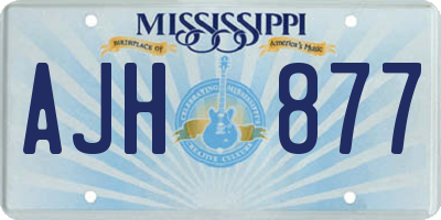 MS license plate AJH877
