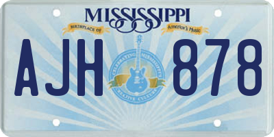 MS license plate AJH878