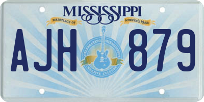 MS license plate AJH879