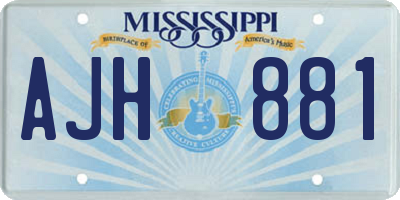 MS license plate AJH881