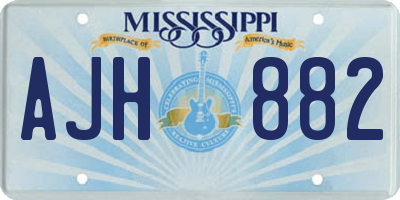 MS license plate AJH882