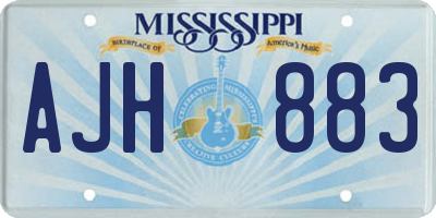 MS license plate AJH883