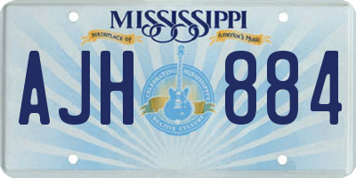 MS license plate AJH884
