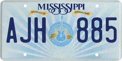 MS license plate AJH885