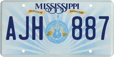 MS license plate AJH887
