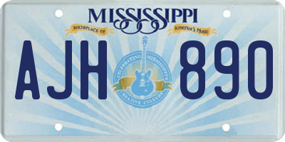 MS license plate AJH890