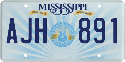 MS license plate AJH891