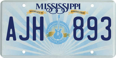 MS license plate AJH893