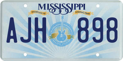 MS license plate AJH898