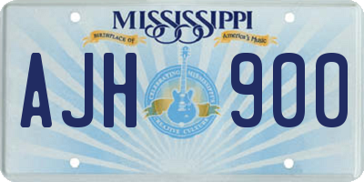 MS license plate AJH900