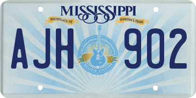 MS license plate AJH902