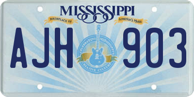 MS license plate AJH903