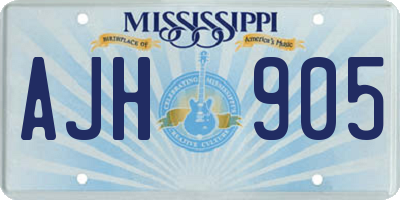 MS license plate AJH905