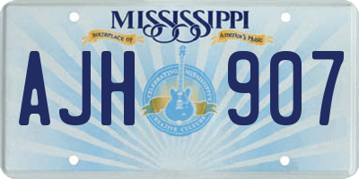 MS license plate AJH907