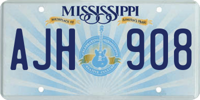 MS license plate AJH908