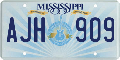 MS license plate AJH909