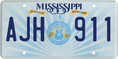 MS license plate AJH911